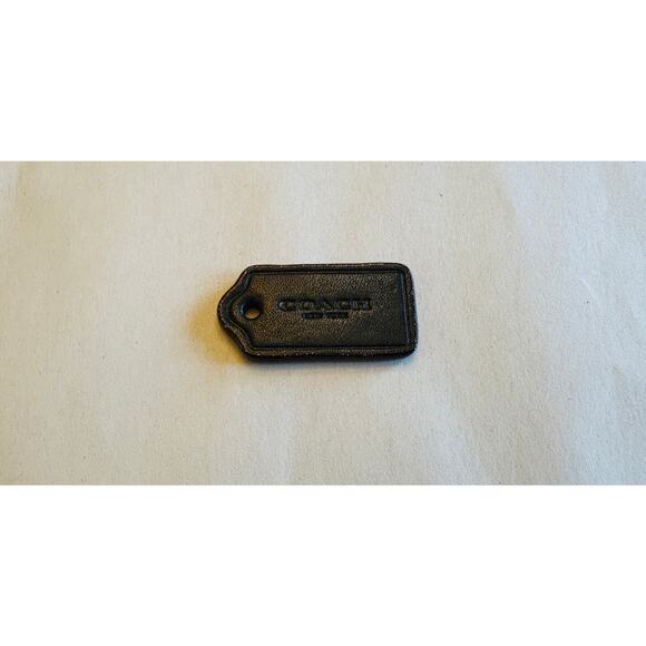 Coach Black Leather Hang Tag FOB Bag Charm (chain not included) - Picture 1 of 4